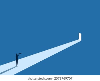 Ambition, Businessman finds the light door of opportunity