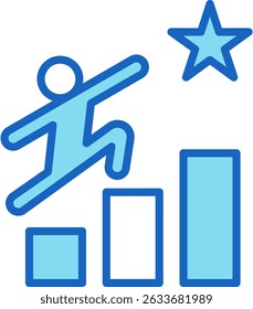 Ehrgeizsymbol Blaue Vektorgrafik