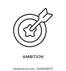 Ambition Icon Outline Style. Vector Illustration For Graphic Design