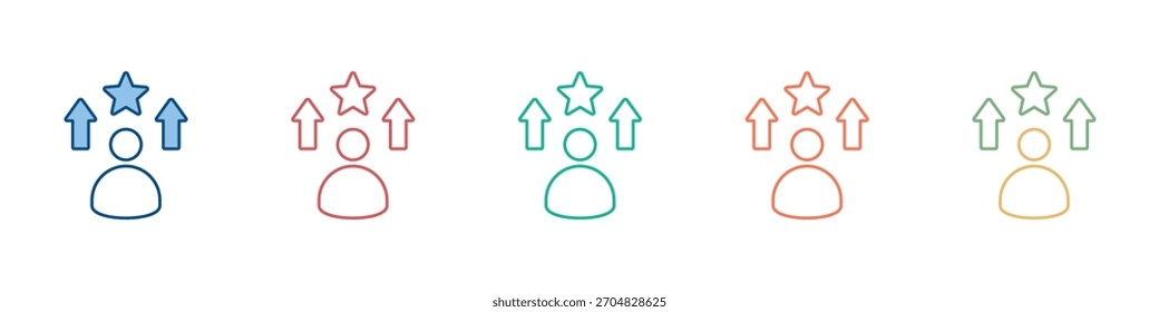 Conjunto de iconos de ambición Colección de estilo múltiple