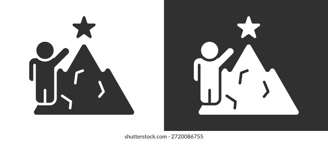 Conjunto De Iconos De Ambición Colección De Vector Aislada En Blanco Y Negro