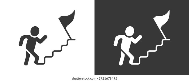 Conjunto De Iconos De Ambición Colección De Vector Aislada En Blanco Y Negro