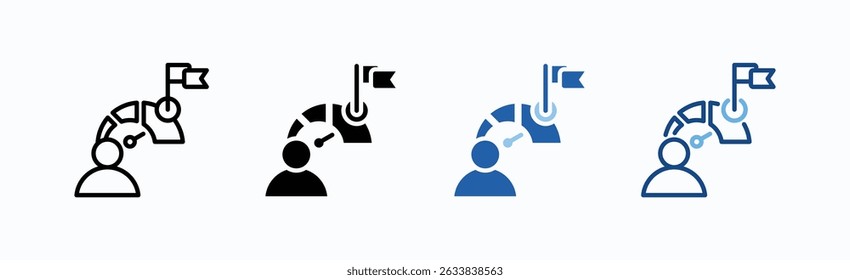 Ambition Icon Sheet Multiple Style Collection Isolated Vector