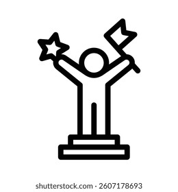 ambition line icon illustration vector graphic. Simple element illustration vector graphic, suitable for app, websites, and presentations isolated on white background