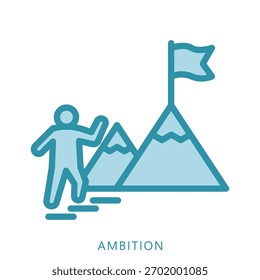 Ambition Mini Illustration Icon. Use For Modern Concept, Print, Ui, Ux Kit, Web And App Development. Vector Related To Business Finance, Management And More