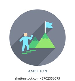 Ambition Mini Ilustração Ícone. Use Para Conceitos Modernos, Impressão, Ui, Kit Ux, Desenvolvimento De Web E Aplicativos. Vetor Relacionado Ao Financiamento De Negócios, Gestão E Muito Mais