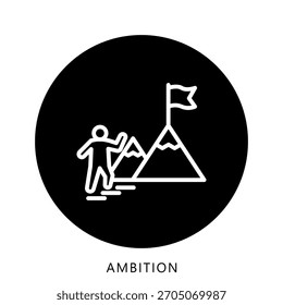 Icono de la mini ilustración de la ambición. Uso Para El Concepto Moderno, Impresión, Ui, Ux Kit, Web Y Desarrollo De App. Vector Relacionado Con Finanzas De Negocios, Administración Y Más
