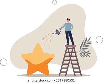 Ambition or motivation to success or being excellence, aspiration and effort to improve, growing and best performance concept.flat vector illustration.