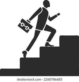 Ambición, progreso, promoción de empleo e ícono de crecimiento personal. diseño de círculo de botones.