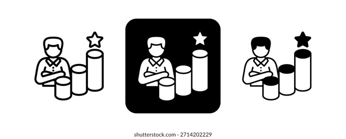 Conjunto de Ilustración vectorial de dibujo de línea negra y color sólido