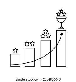 Ambition stairs line icon. Career motivation arrow concept vector illustration