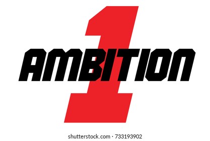 AMBITION sticker. Authentic design graphic stamp. Original series.