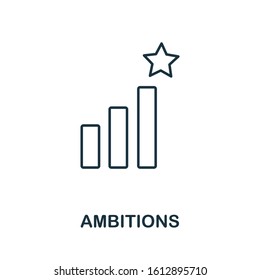 Ambitions icon. Line style symbol from productivity icon collection. Ambitions creative element for logo, infographic, ux and ui
