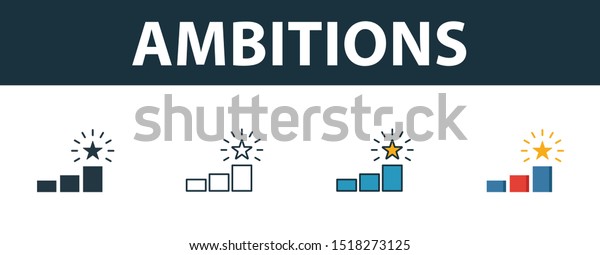 Ambitions Icon Set Premium Simple Element Stock Vector (Royalty Free ...