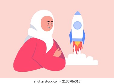 Ambiciones, éxito, concepto de inicio. Ilustración vectorial en un estilo plano
