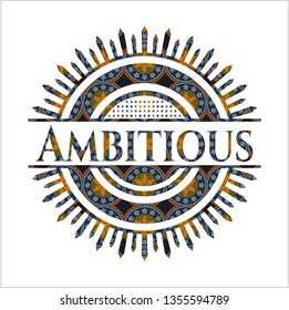 Ambitious arabesque badge. arabic decoration.