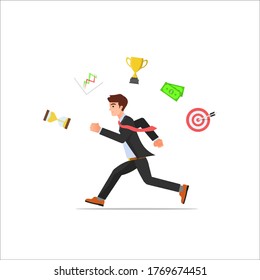 Ambitious businessman who runs with confidence