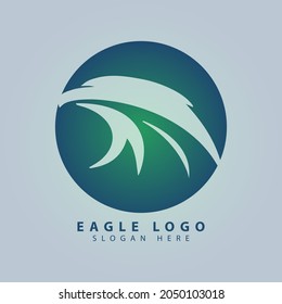 ambitious eagle head logo in circle. elegant vector illustration design icon logo template