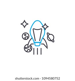 Ambitious goals linear icon concept. Ambitious goals line vector sign, symbol, illustration.