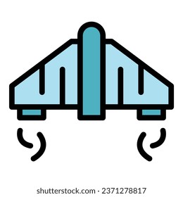 Vector de contorno de icono de jetpack ambicioso. Trabajar en el futuro. Color plano del modelo de incendio