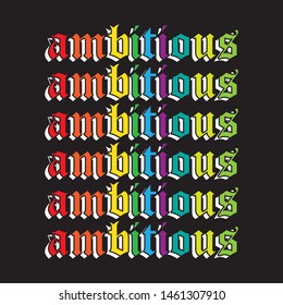 ambitious repetitive colourful typography design 