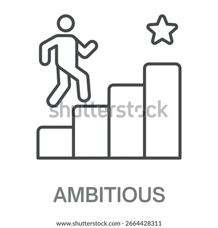 Ambitious Simple Style Design Outline Symbol Illustration