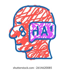 ambivalence neurosis, sharp mood swings doodle icon sketch vector. ambivalence neurosis, sharp mood swings sign. isolated symbol illustration