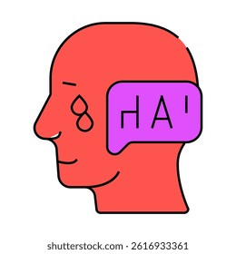 ambivalence neurosis, sharp mood swings line icon vector. ambivalence neurosis, sharp mood swings sign. isolated symbol illustration