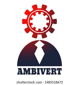 Ambivert metaphor. Simple human torso icon. Image relative to human psychology