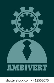 Ambivert metaphor. Simple human torso icon. Image relative to human psychology