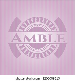 Amble badge with pink background