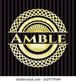 Amble gold badge or emblem. Vector Illustration. Detailed.