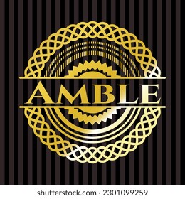 Emblema de oro amble. Ilustración vectorial. Detallado. 
