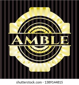 Amble golden badge. Vector Illustration. Detailed.
