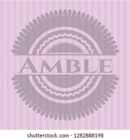 Amble pink emblem. Vintage.