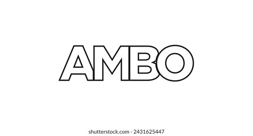 Ambo in the Ethiopia emblem for print and web. Design features geometric style, vector illustration with bold typography in modern font. Graphic slogan lettering isolated on white background.