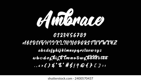 Guión vintage letra manuscrita Mejor alfabeto Pincel Script Logotipo Tipo de letra Letras manuscritas