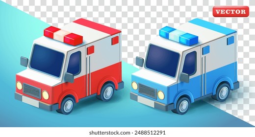 Ambulancia, Vector 3d. Adecuado para la salud, negocios y Elementos de diseño