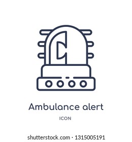 ambulance alert icon from security outline collection. Thin line ambulance alert icon isolated on white background.
