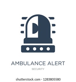 ambulance alert icon vector on white background, ambulance alert trendy filled icons from Security collection, ambulance alert vector illustration