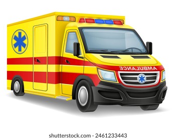 ambulance automobile car medical vehicle vector illustration isolated on white background