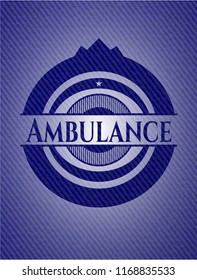 Ambulance badge with denim texture