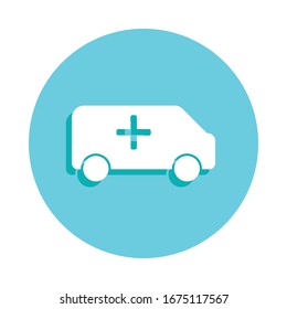 Ambulance badge icon. Simple glyph, flat vector of web icons for ui and ux, website or mobile application