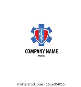ambulance badge logo with pharmacy snake symbol