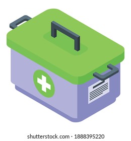 Icono de la bolsa de ambulancia. Isométrico del ícono vector de bolsa de ambulancia para el diseño web aislado en fondo blanco
