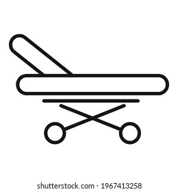Icono de la cama de ambulancia. Esquema Icono de vector de cama de Ambulancia para diseño web aislado en fondo blanco