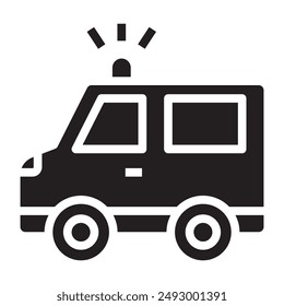 Ambulance black icon. vector illustration.