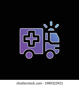 Ambulance blue gradient vector icon