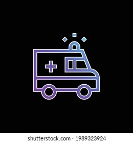 Icono de vector de gradiente azul de Ambulancia