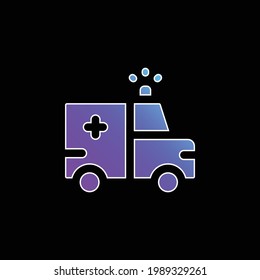 Ambulance blue gradient vector icon